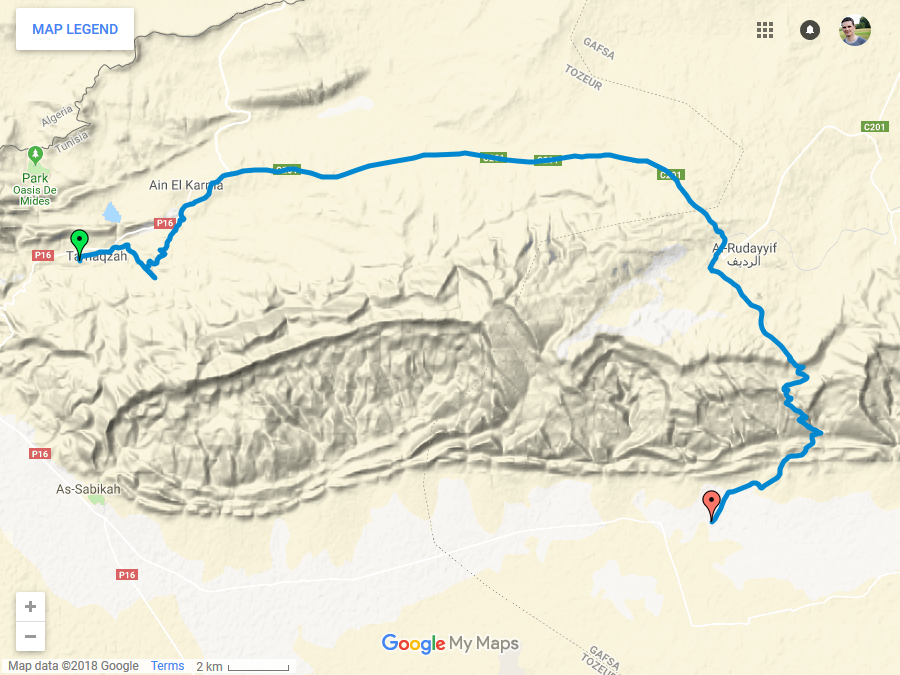 Zemljevid poti opravljene poti tretjega dne