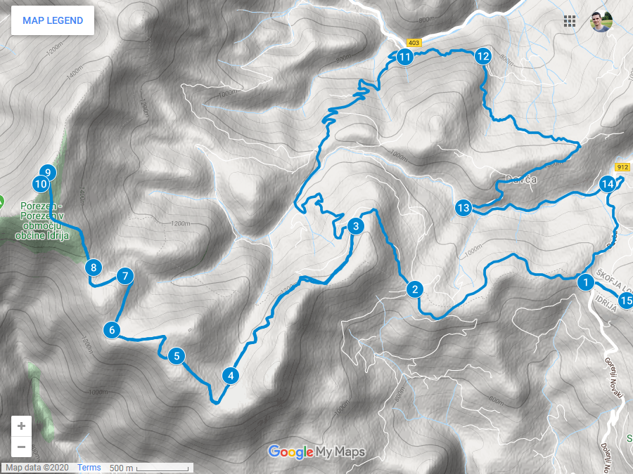 Zemljevid poti na Valvazorjev dom pod Stolom