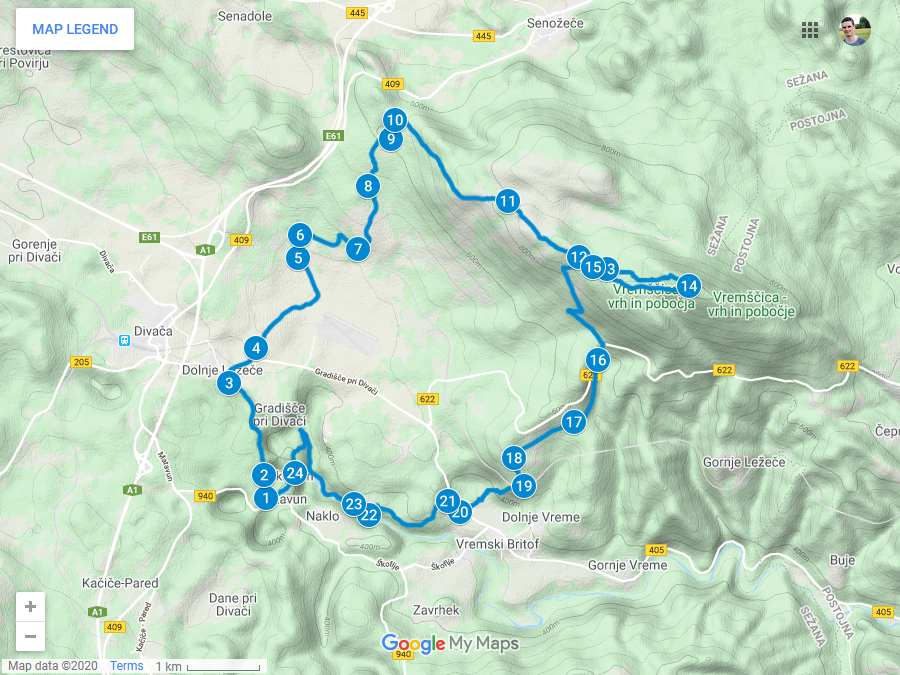 Zemljevid poti na Valvazorjev dom pod Stolom