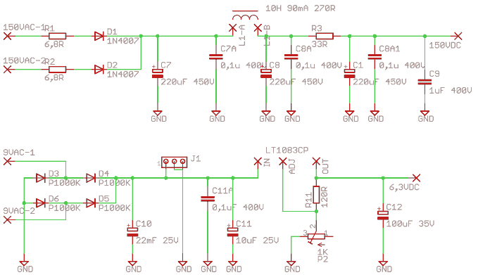 usmernik - električna shema